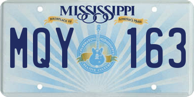 MS license plate MQY163