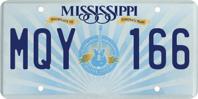 MS license plate MQY166