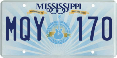 MS license plate MQY170