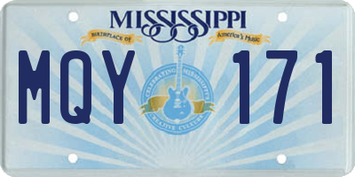 MS license plate MQY171