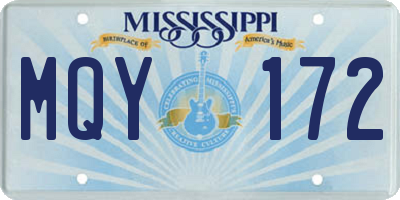 MS license plate MQY172