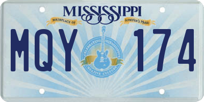 MS license plate MQY174