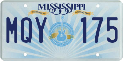 MS license plate MQY175