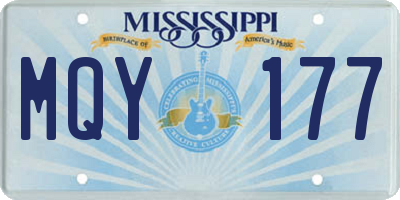MS license plate MQY177