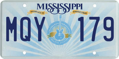 MS license plate MQY179