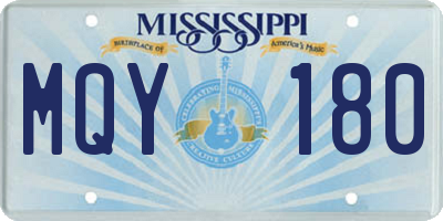 MS license plate MQY180