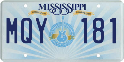 MS license plate MQY181