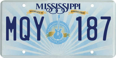 MS license plate MQY187