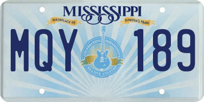 MS license plate MQY189