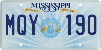 MS license plate MQY190