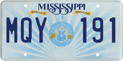 MS license plate MQY191