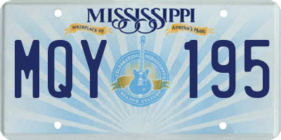 MS license plate MQY195
