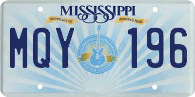 MS license plate MQY196