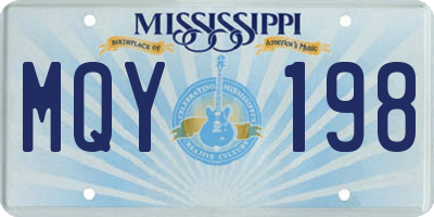 MS license plate MQY198