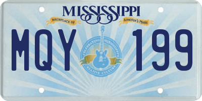 MS license plate MQY199