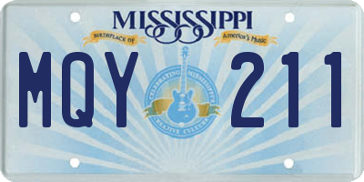 MS license plate MQY211
