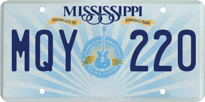 MS license plate MQY220