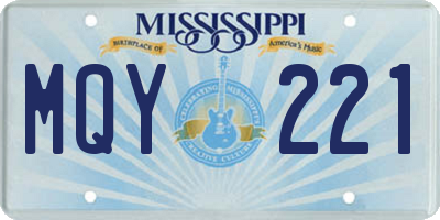 MS license plate MQY221