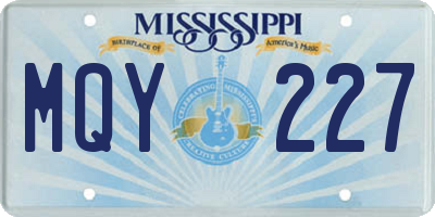 MS license plate MQY227