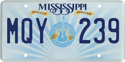 MS license plate MQY239