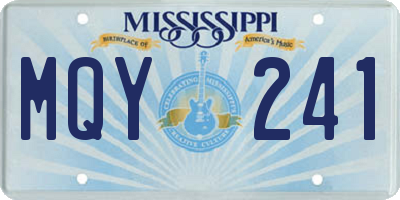 MS license plate MQY241