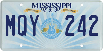MS license plate MQY242