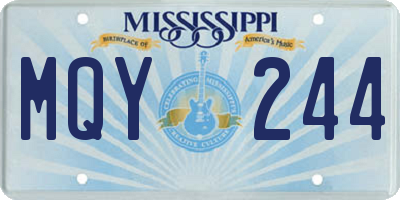 MS license plate MQY244