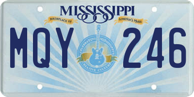 MS license plate MQY246