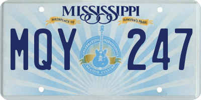 MS license plate MQY247