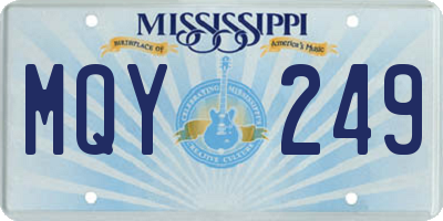 MS license plate MQY249
