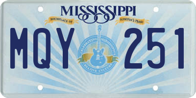 MS license plate MQY251