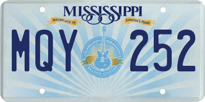 MS license plate MQY252