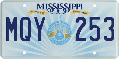 MS license plate MQY253