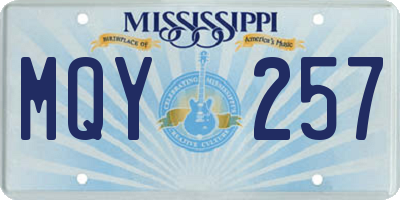 MS license plate MQY257