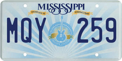 MS license plate MQY259