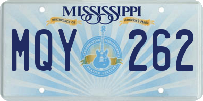 MS license plate MQY262