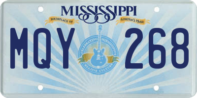 MS license plate MQY268