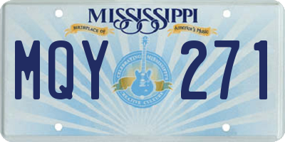 MS license plate MQY271