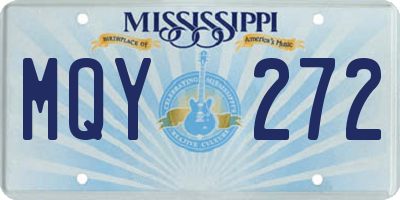 MS license plate MQY272