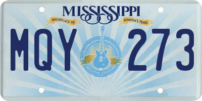 MS license plate MQY273