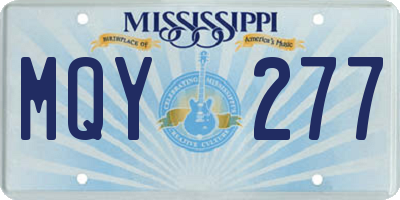 MS license plate MQY277