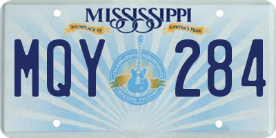 MS license plate MQY284