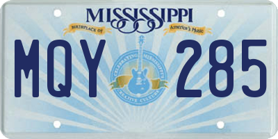 MS license plate MQY285