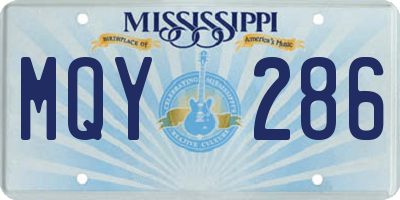 MS license plate MQY286