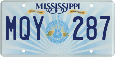 MS license plate MQY287