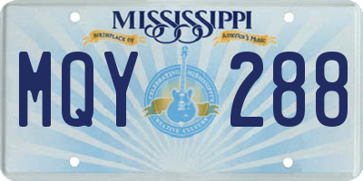 MS license plate MQY288