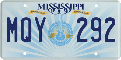 MS license plate MQY292