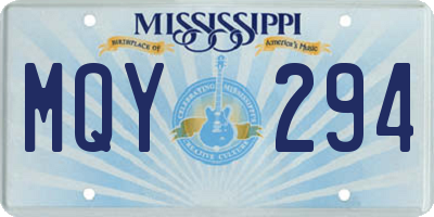 MS license plate MQY294