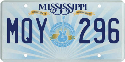 MS license plate MQY296