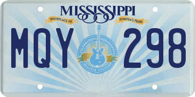 MS license plate MQY298